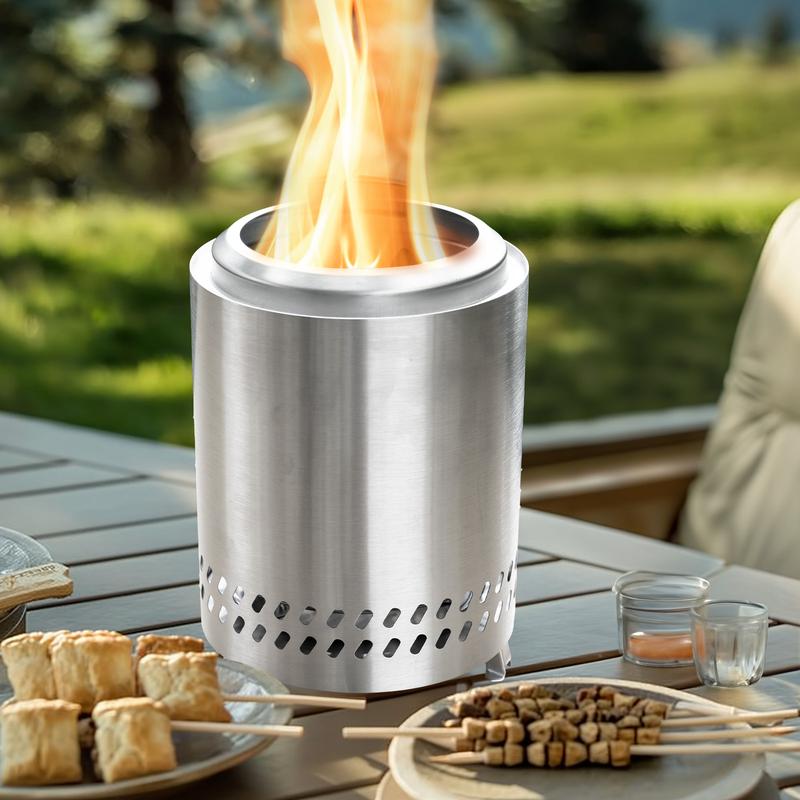 furnishflex smokeless fire pit, 304 stainless steel tabletop firepit wood pellets burning fire pits for camping