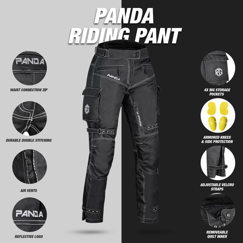 Motorcycle Pants for Men Dual Sports Enduro Riding Pants Water Resistant 600D Cordura Fabric Hi Vis Armored Motorcycle Pants