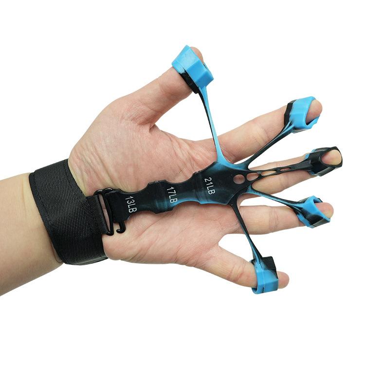 Silicone Finger Exerciser, 5-Finger Wrist Resistance Trainer with Adjustable Strap for Strength and Rehabilitation adjustable hand