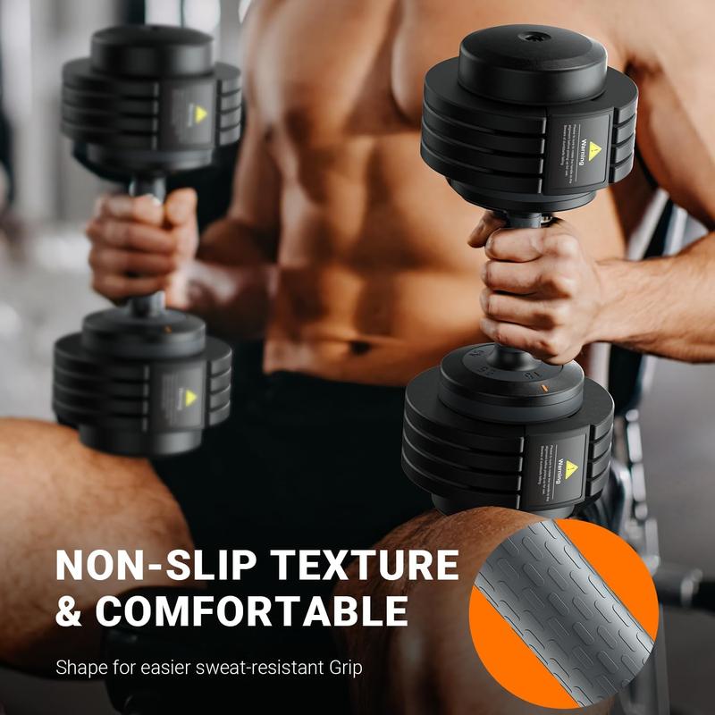 Adjustable Dumbbells Set 55 LBS, 1-Sec Adjustable Weights, 5 in 1 Free Adjustable Dumbbell Set with Anti-Slip Texture Handle, Exercise & Fitness Dumbbells Set For Home Gym Suit both Men and Women