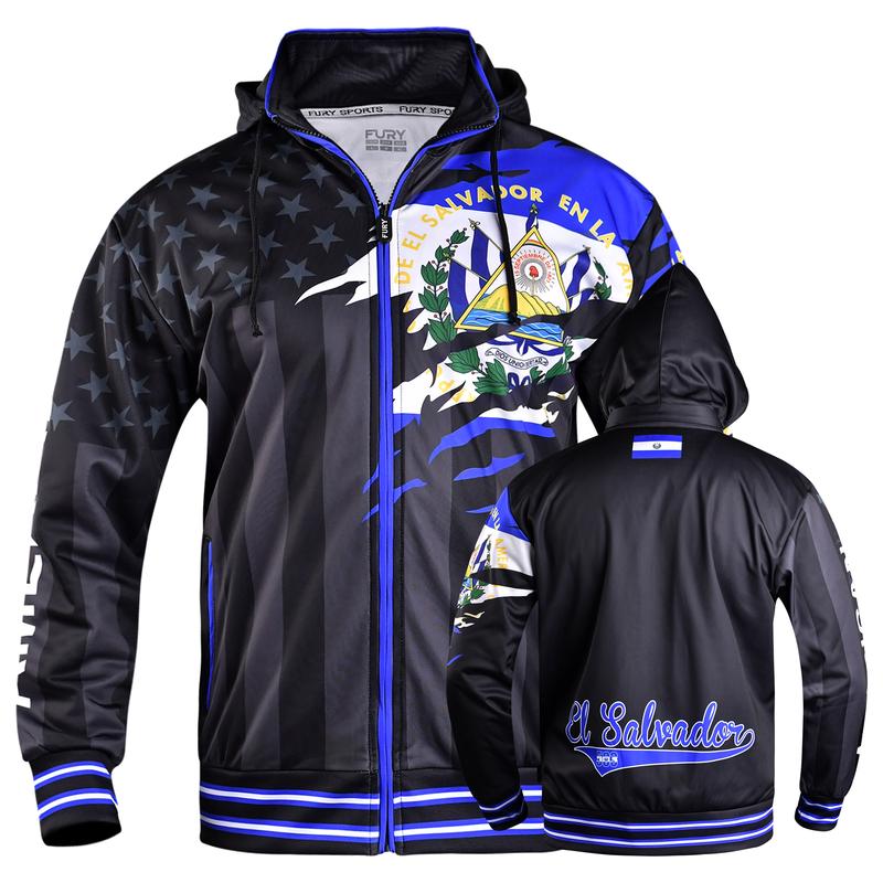 Fury Versatile Lightweight All-Weather Sports Jacket with Removable Hood for Usa flag design with Mexico Guatemala Honduras and El Salvador Unisex mexicojerseys mexican jersey