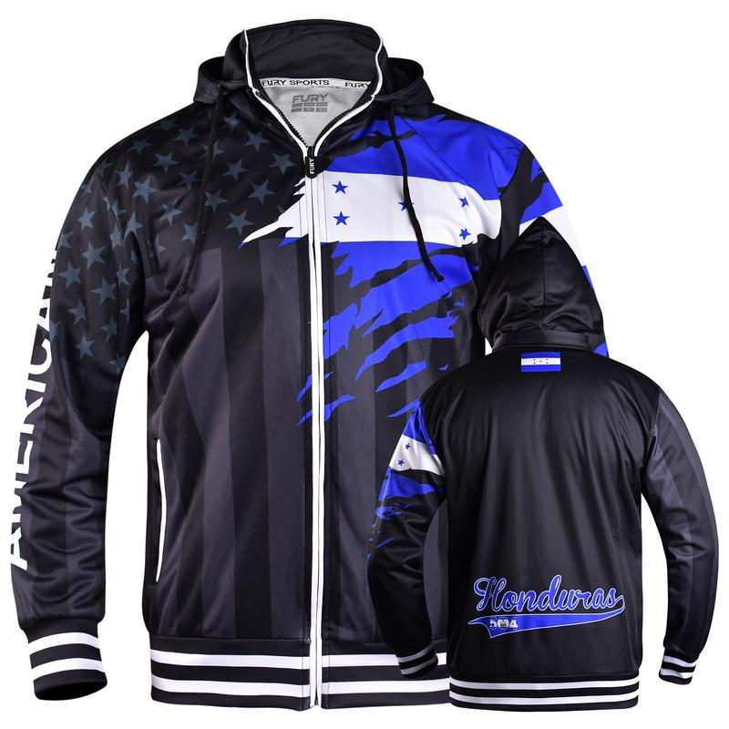 Fury Versatile Lightweight All-Weather Sports Jacket with Removable Hood for Usa flag design with Mexico Guatemala Honduras and El Salvador Unisex mexicojerseys mexican jersey