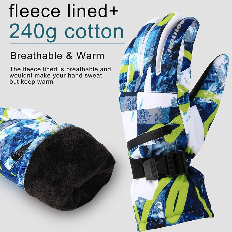 Ski Gloves, Waterproof Snow Gloves -30 Winter Gloves for Cold Weather Touchscreen Snowboard Gloves Warm for Men Women