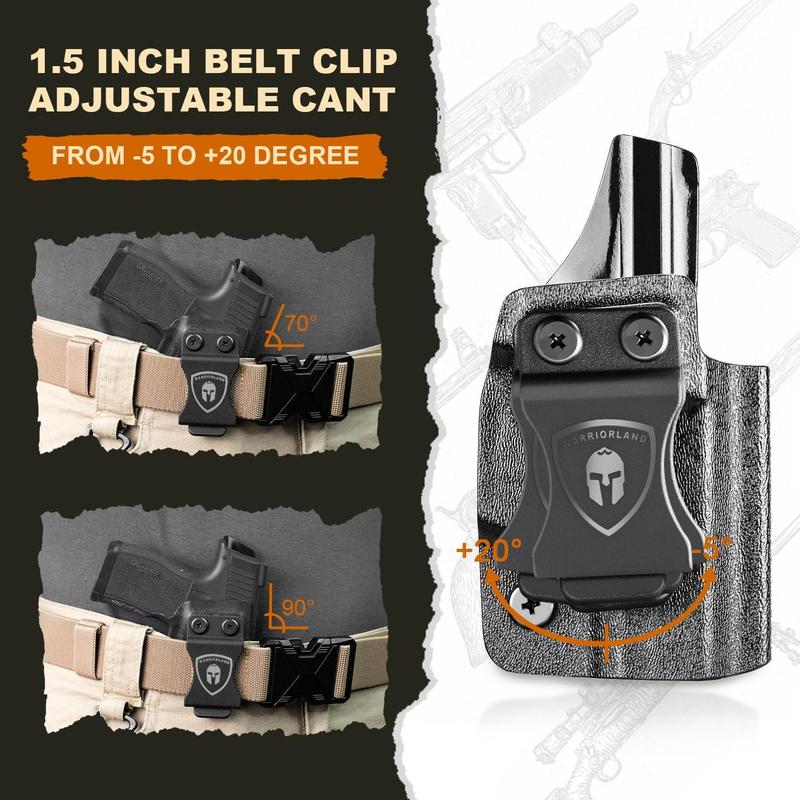 WARRIORLAND Ruger LCP MAX Holster IWB Kydex Holster Optics Cut: Ruger LCP Max, Inside Waistband Appendix Carry MAX .380 Holster, Adj. Retention & Cant, Right Left Hand Optional