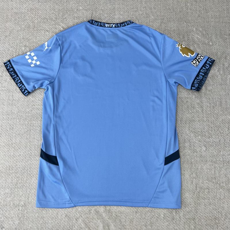 PUMA 2425 Manchester City Home Blue Short Sleeve Retro Top Soccer Jersey Quick Dry Premier League