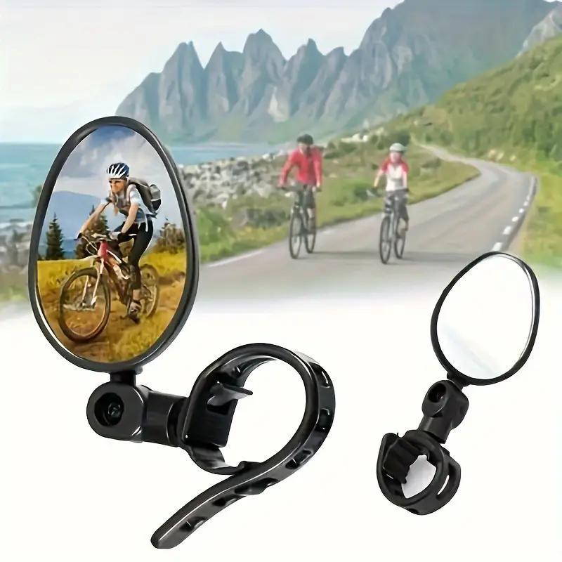 Adjustable & Rotating Bicycle Rearview Mirror, 2 Counts Bike Handlebar Mount Wide-angle Convex Cycling Rear View Mirrors, Bicycle Accessories