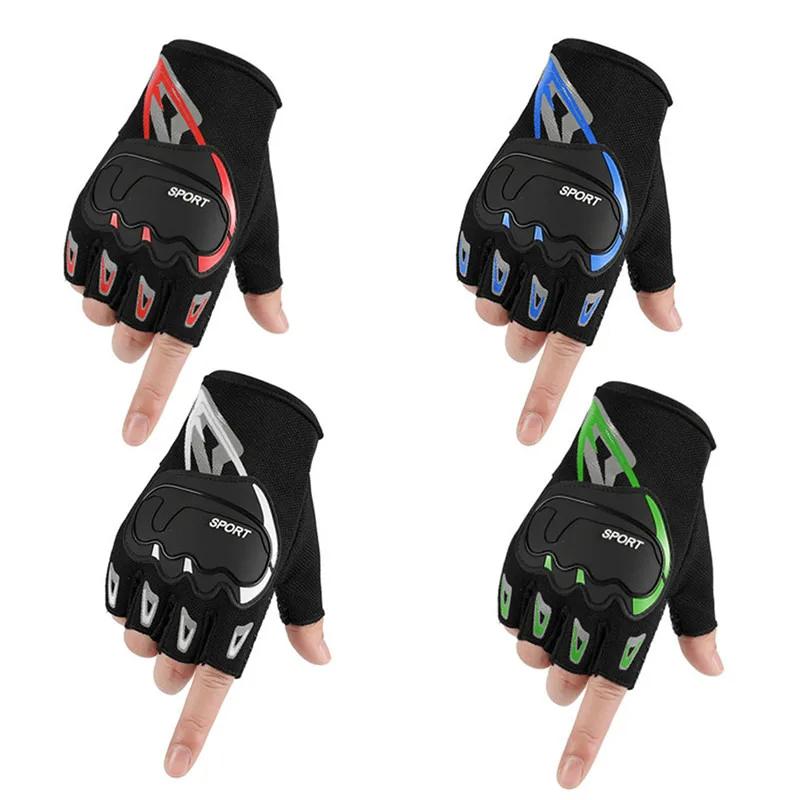 1 pair of sweat proof half finger gloves, sports half finger gloves, breathable non-slip gloves, shock absorbing sports gloves, hiking mountain driving work fingerless, outdoor sports equipment for men and women