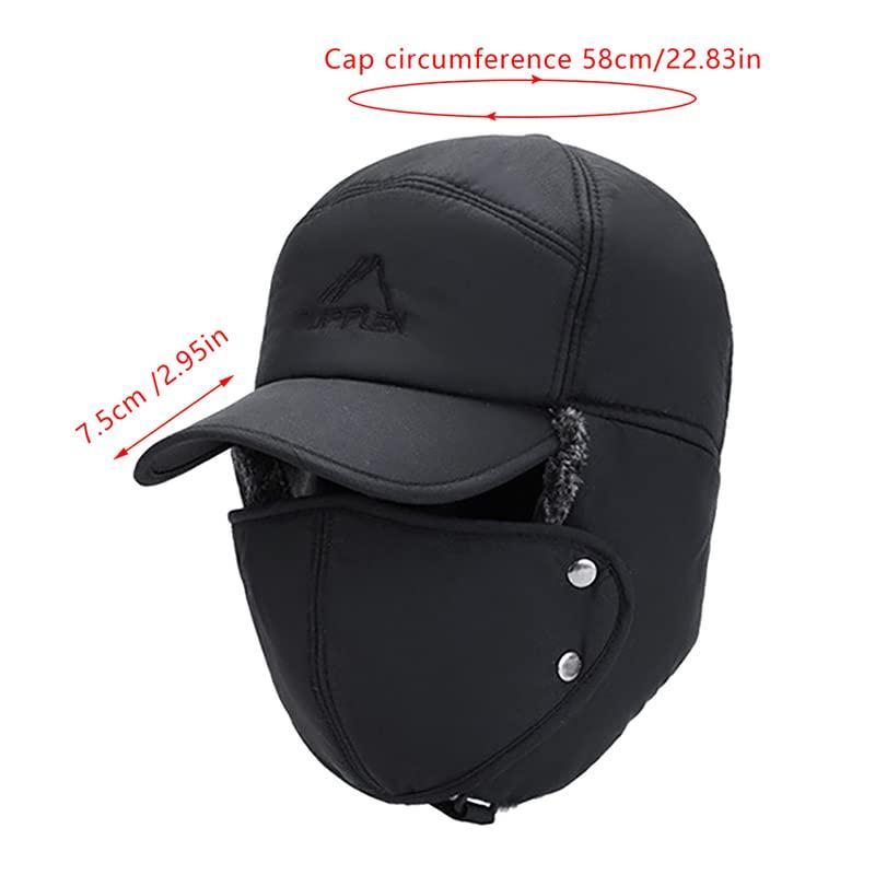 Winter essentials Warm hat, thick faux fur outdoor sports hat with detachable mask, outdoor sports accessories Ski skating climbing bike, outdoor hat