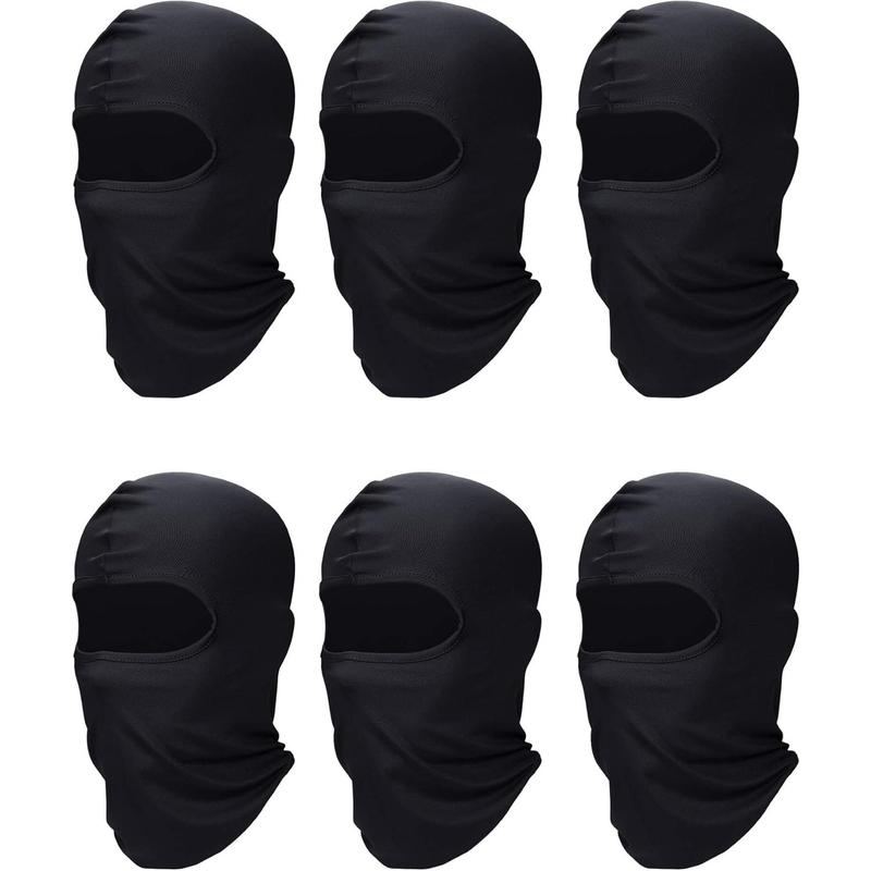 6 Pcs Ski Mask Cover Full Face Mask Summer Face Covering Ice Silk UV Protection Balaclava Women Men Outdoor Sports