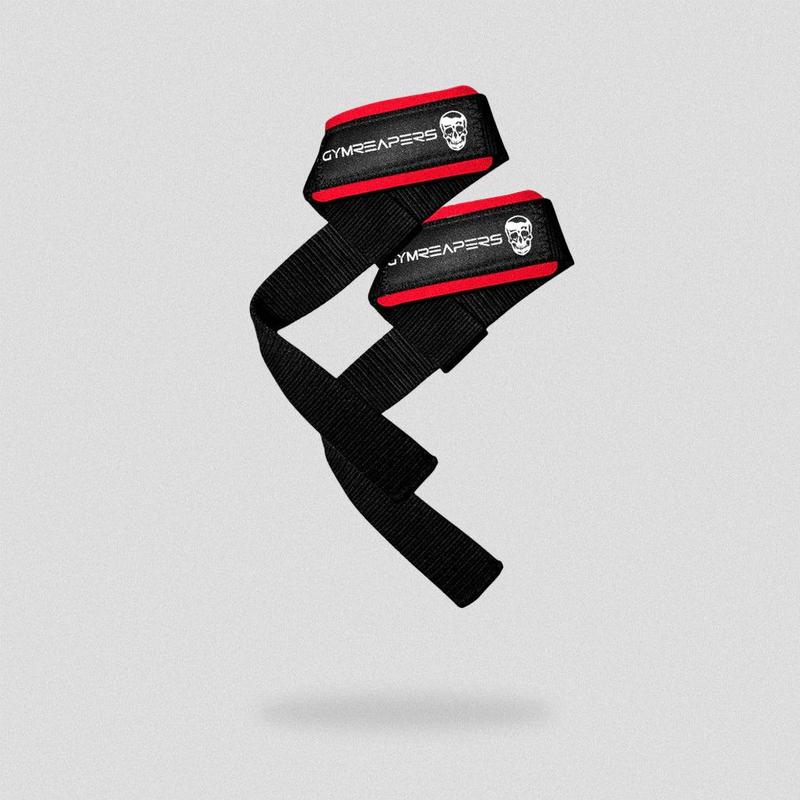 Lifting Straps | Premium Padded Weightlifting Straps - Black Red