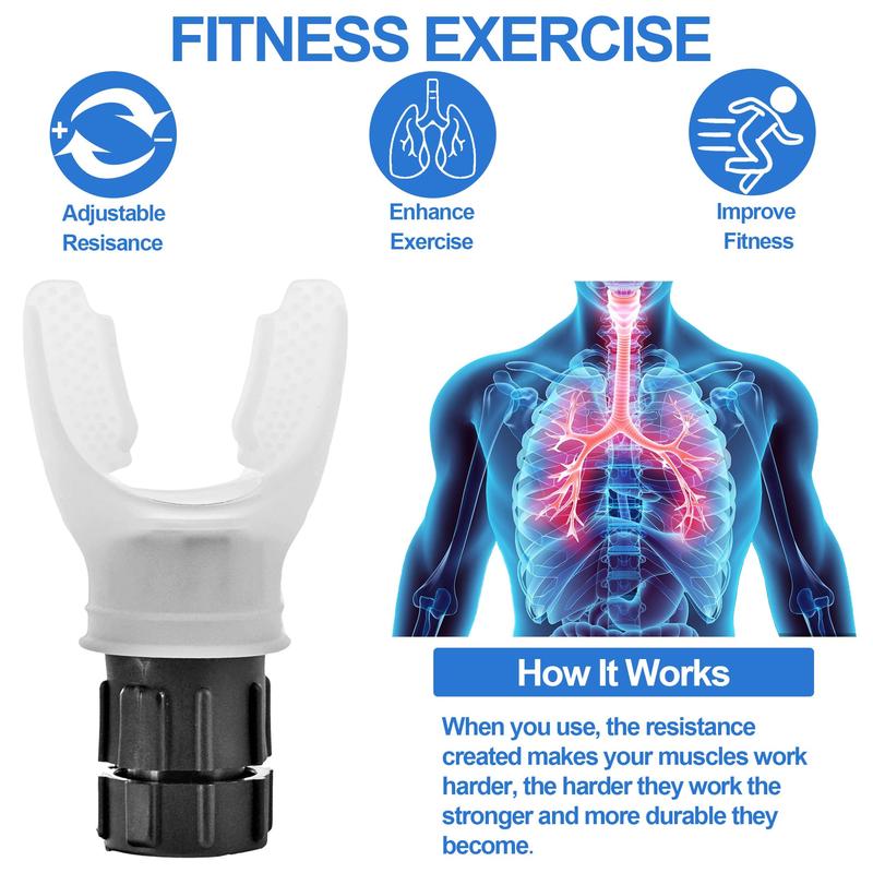 Respiratory Trainer, Compact Lung Exercise Device with Medical Grade Silicone, Breath Trainer with Adjustable Resistance, Portable & Easy to Clean