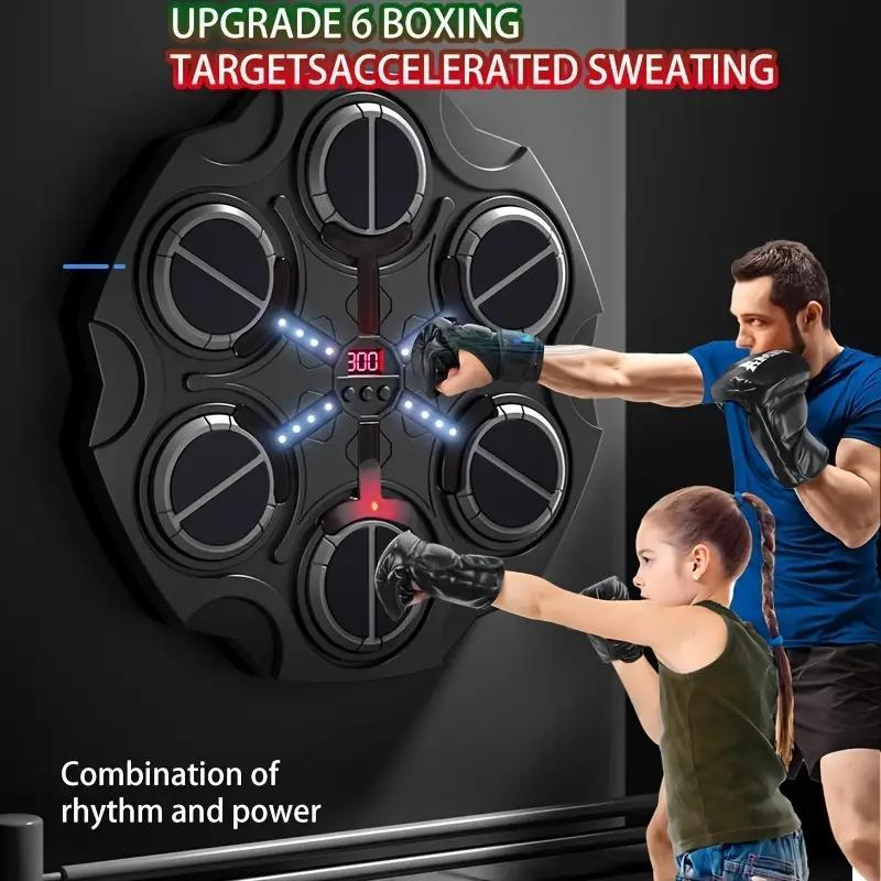 Christmas Smart Music Boxing Machine, Scoreboard Electronic Body Boxing Trainer with Boxing Gloves, Fitness Boxing Machine, Indoor Fitness Equipment, Home Gym Equipment, Christmas Gift