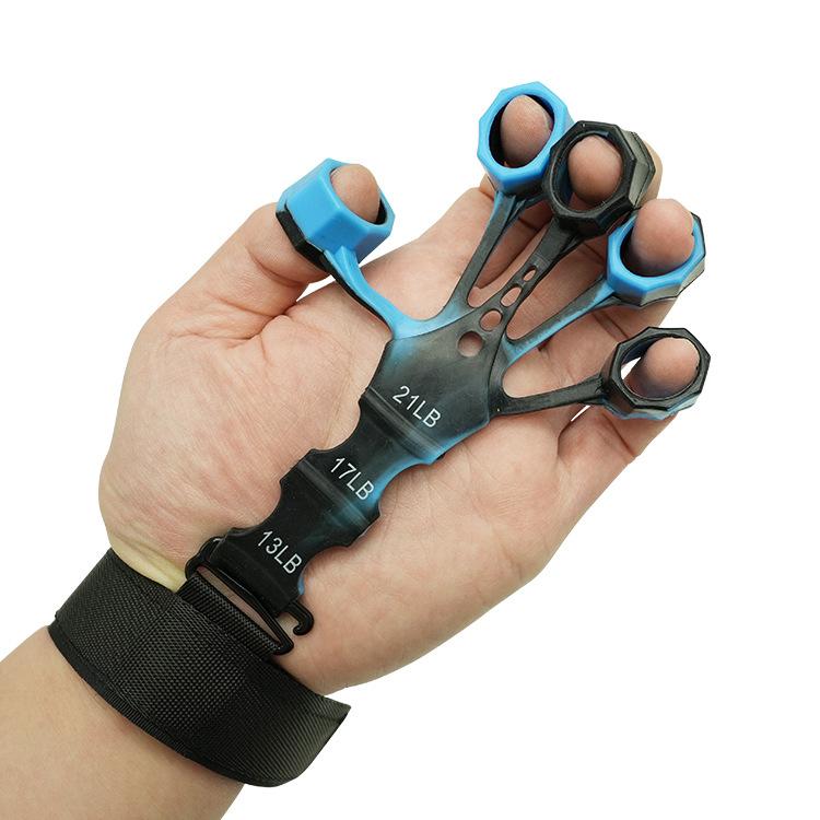 Silicone Finger Exerciser, 5-Finger Wrist Resistance Trainer with Adjustable Strap for Strength and Rehabilitation adjustable hand