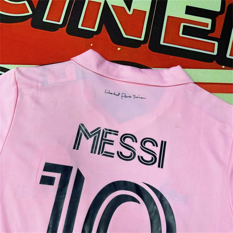 Soccer Jersey Fans Version Home kit Messi #10 Pink Short Sleeves Miami