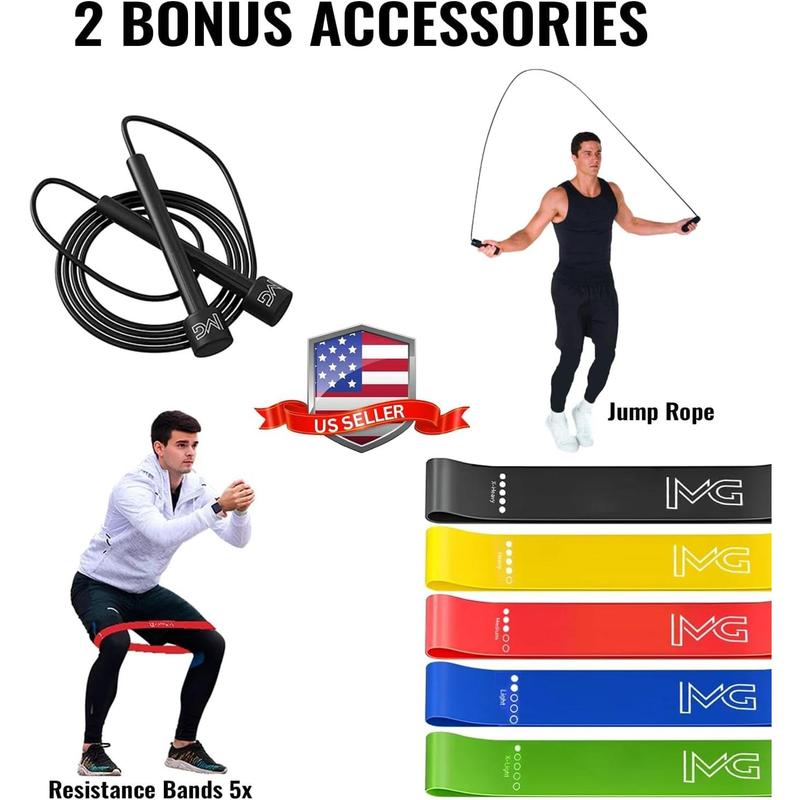 MGE Push Up Board for Men & Women, Multi-Function Foldable Press Board, Muscle max Push Up Handles, Fitness Strength & Exercise Training Equipment for Home Workout with 2 BONUS Accessories (5x Resistance Bands & Jump Rope)