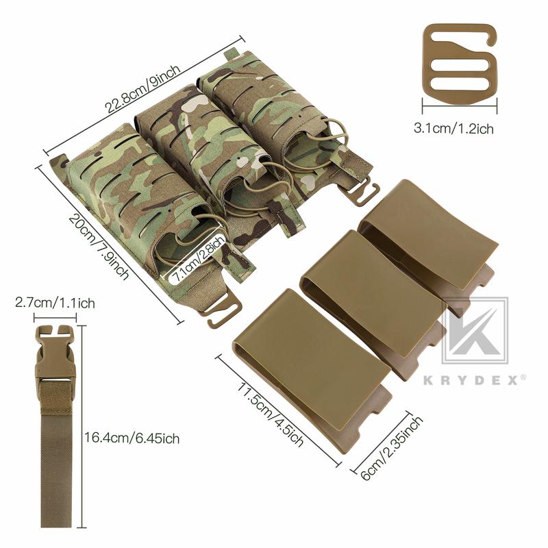 Krydex Tactical KTAR Front Flap 5.56 Triple Pouch for Tactical Vest Plate Carrier