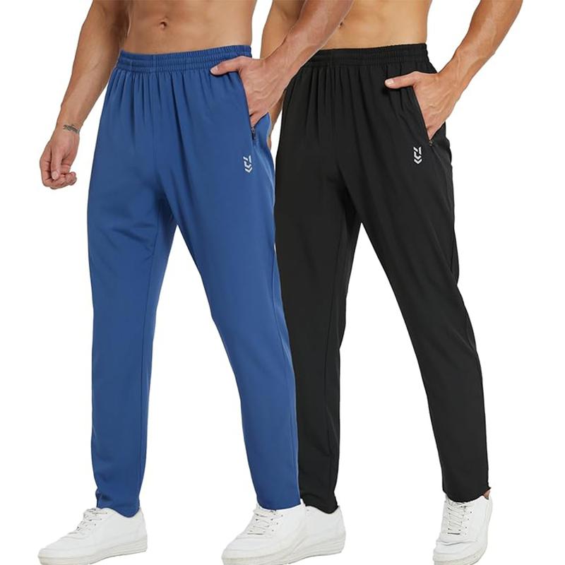 2 Pack Men's Sweatpants with Zipper Pockets Jogging Pants suit Tapered Athletic Pants for Men Running,Workout,Lounge