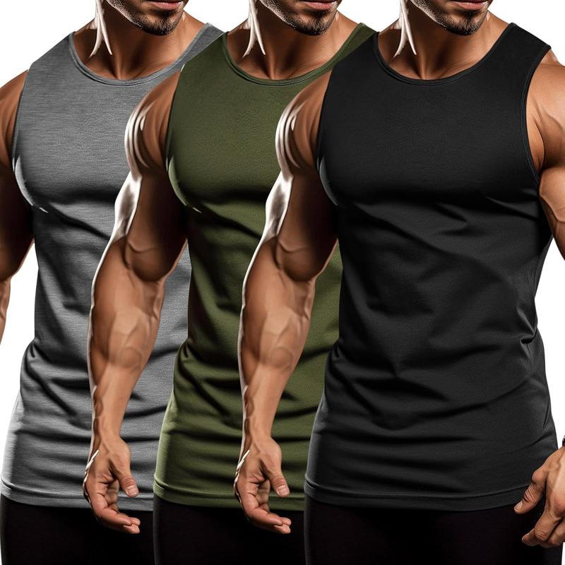 COOFANDY Men's 3 Pack Workout Tank Tops Sleeveless Gym Shirts Bodybuilding Fitness Muscle Tee Shirts