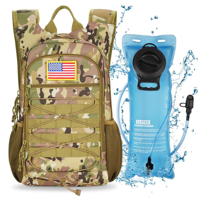 CVLIFE Hydration Backpack 3L, Water Backpacks for Men Women, Hiking Backpack with Water Bladder, Molle Hydration Pack Tactical Backpack, Water Bag Backpack for Hiking, Running, Cycling, Camping