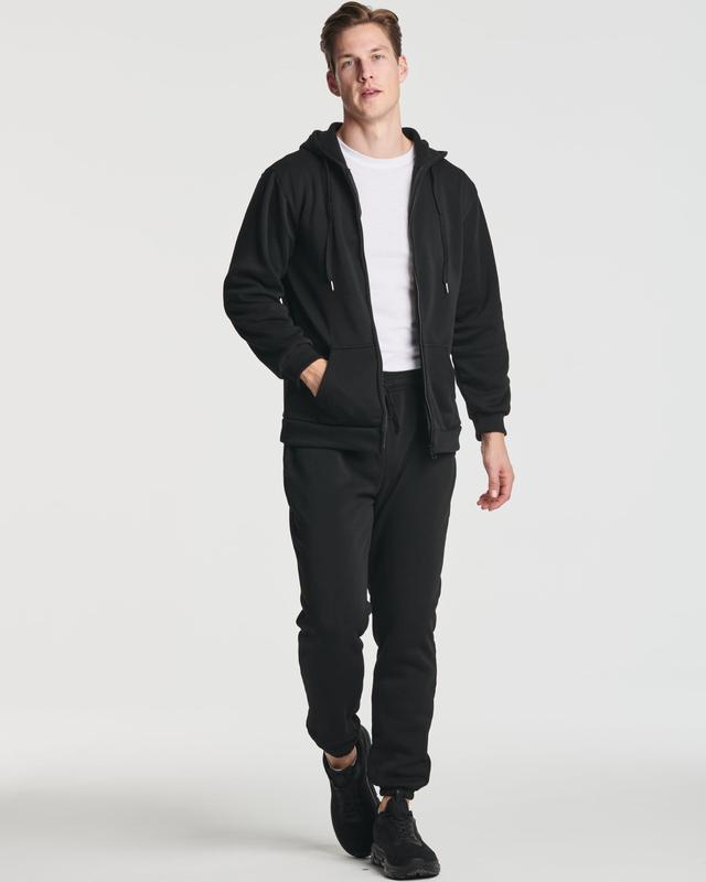 Real Essentials 3 Pack: Mens Fleece Long Sleeve Full Zip Hoodie - Athletic Sweatshirt Jacket (Available in Big & Tall)