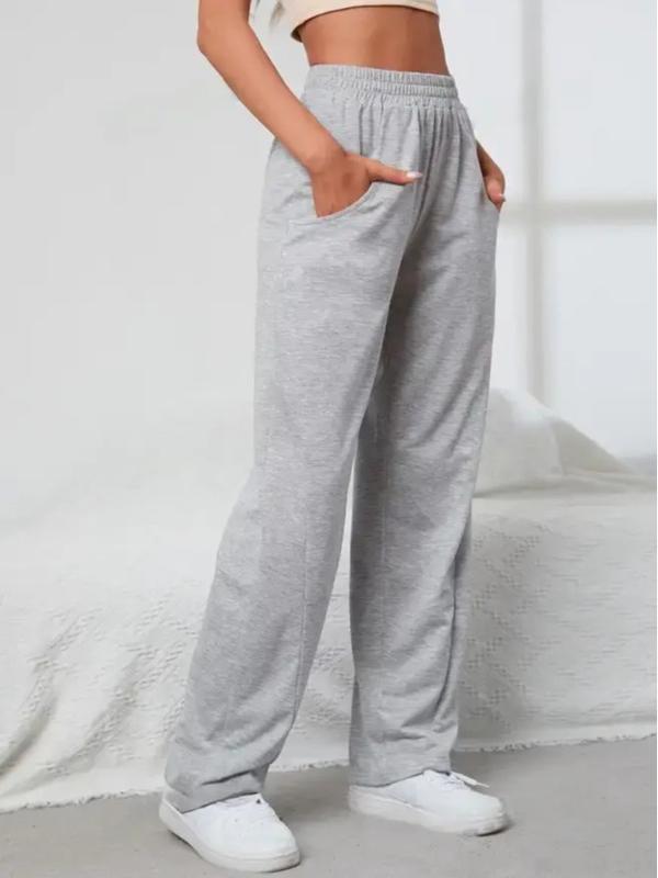 Elastic Waist Slant Pocket Sweatpants