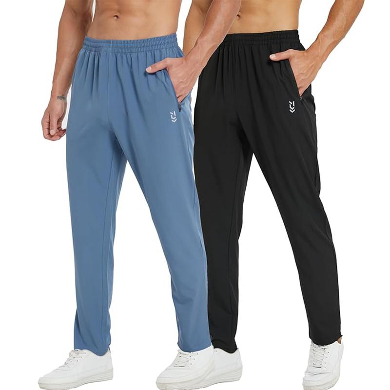 2 Pack Men's Sweatpants with Zipper Pockets Jogging Pants suit Tapered Athletic Pants for Men Running,Workout,Lounge