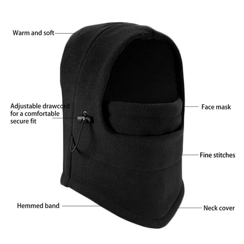 Winter Men Women Warm Hats Waterproof Thermal Fleece Balaclava Hat Hooded Neck Warmer Hiking Scarves Hats Outdoor Riding Windproof Cap