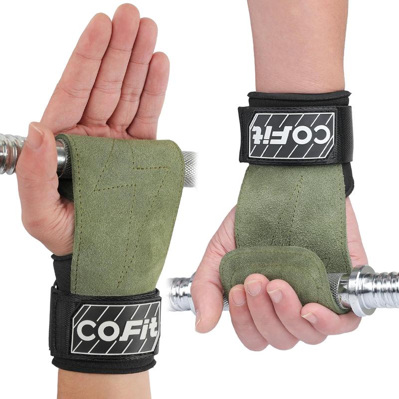 Wrist Straps for Weightlifting, Workout Wrist Wraps with Dual-Layer Oxford Leather, Enhanced Grip for Optimal Hand and Wrist Protection, Gym Lifting Straps for Deadlift and Powerlifting Green