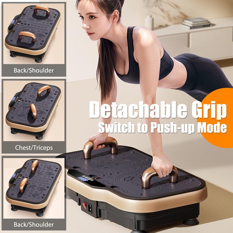 Victoper Vibration Plate Exercise Machine with 440LBS Loading Capacity, 22in Widen, Remote Control, Lymphatic Drainage Machine, Whole Body Workout Vibration Platform, with 2 Resistance Bands, 2 Push-up Handle