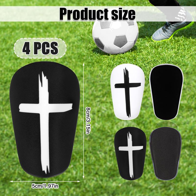 2 Pairs Mini Soccer Shin Guards, 3.15x1.97 Inch Black & White Cross Shin Guards Extra Mini Shin Pads Protective Equipment Shin Guards for Teenagers Adults Boys Girls