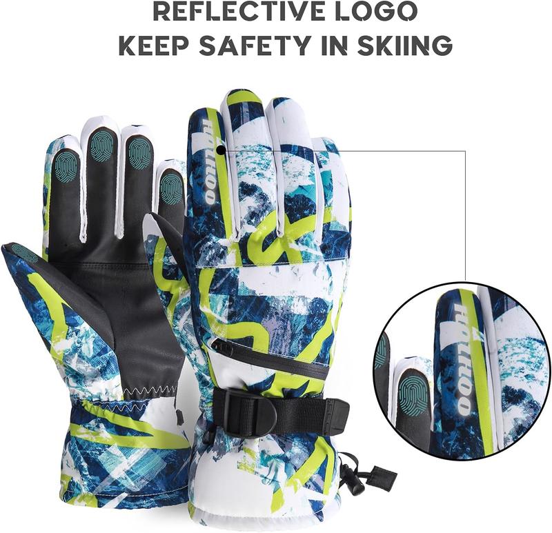 Ski Gloves, Waterproof Snow Gloves -30 Winter Gloves for Cold Weather Touchscreen Snowboard Gloves Warm for Men Women