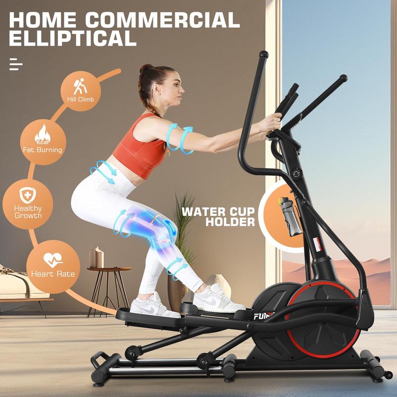 Elliptical Machine, Elliptical Machines for Home Use with Hyper-Quiet Front Driving System, Home Exercise Equipment for Cardio Training,Home Fitness Stepper Machine Max 400LBS