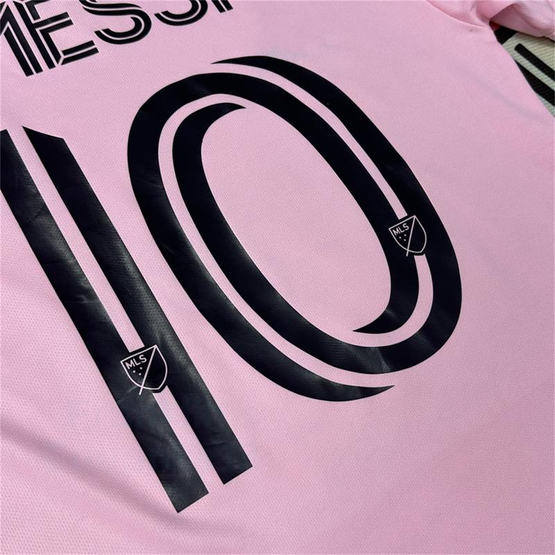 Soccer Jersey Fans Version Home kit Messi #10 Pink Short Sleeves Miami