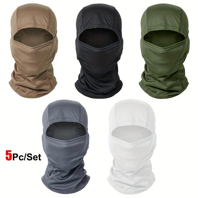 5pcs Set Tactical Camouflage Balaclava Hat For Outdoor Cycling, Motorcycle, And Tactical Helmet - Full Face Mask With Neck And Inner Cap