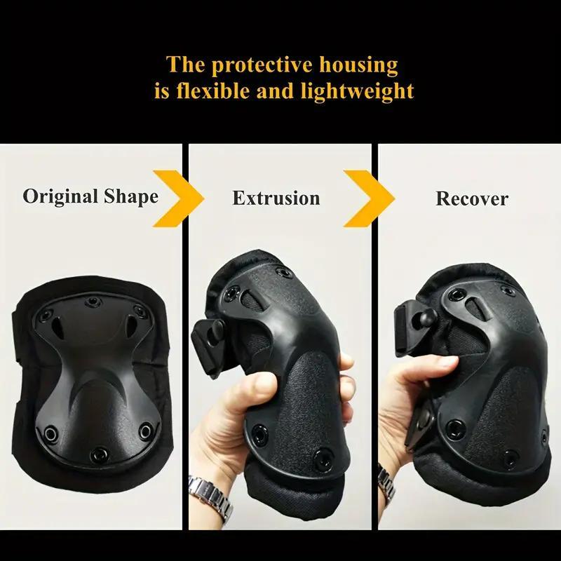 Tactical Knee & Elbow Protector, 4 Counts set Outdoor Climbing & Riding Protective Gear, Sports & Outdoor Accessories