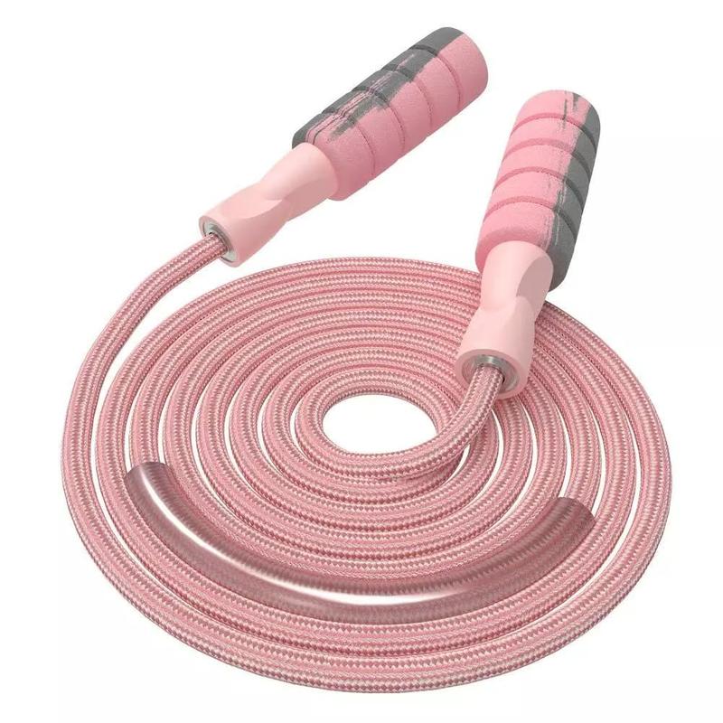 Skipping Rope Cotton Adjustable Skipping Rope Weighted Skipping Rope Suitable for Women, Adults Sports Fitness Exercise Skipping Rope (Pink)