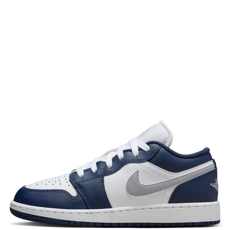 Jordan 1 Low White Wolf Grey-Midnight Navy (553560 141)