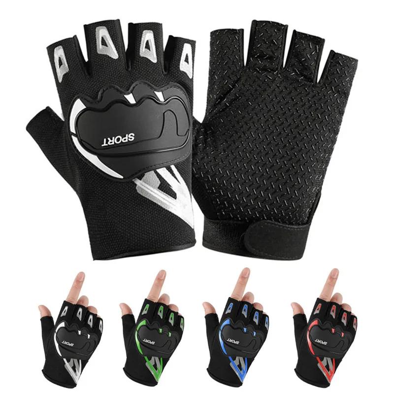 1 pair of sweat proof half finger gloves, sports half finger gloves, breathable non-slip gloves, shock absorbing sports gloves, hiking mountain driving work fingerless, outdoor sports equipment for men and women