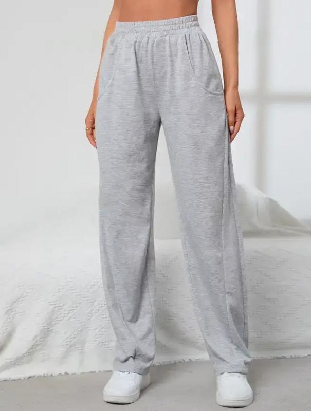 Elastic Waist Slant Pocket Sweatpants