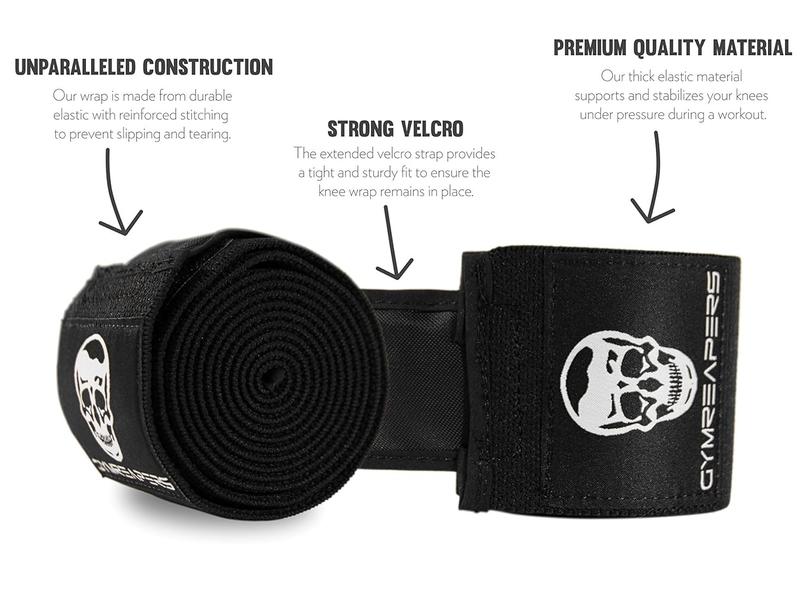 Knee Wraps (Pair) With Strap for Squats, Weightlifting, Powerlifting, Leg Press, and Cross Training - Flexible 72