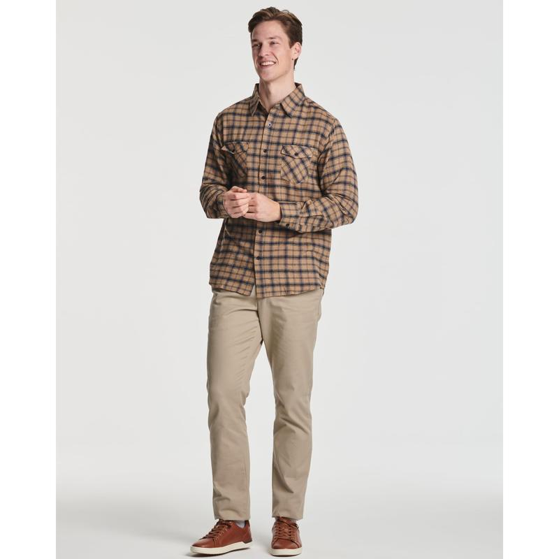 Real Essentials 3 Pack: Men's Long-Sleeve Flannel Button Down Plaid Casual Shirt (Available in Big & Tall)