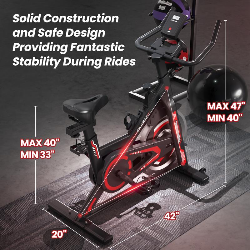 Exercise Bike-Indoor Stationary Bike for Home Gym,Workout Bike with Belt Drive,Cycling Bike with Digital Display & Comfortable Seat Cushion