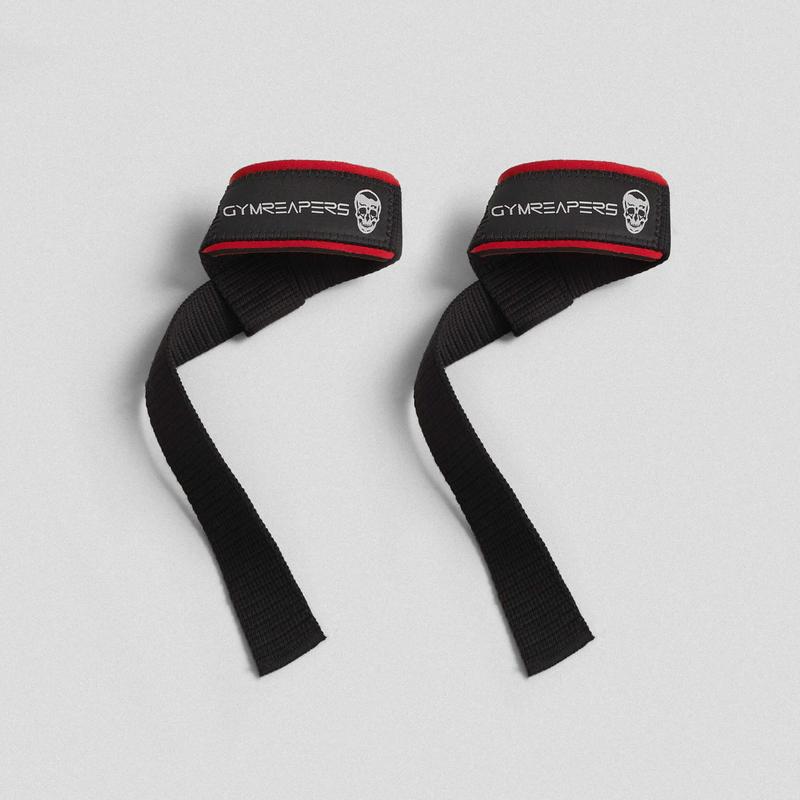 Lifting Straps | Premium Padded Weightlifting Straps - Black Red