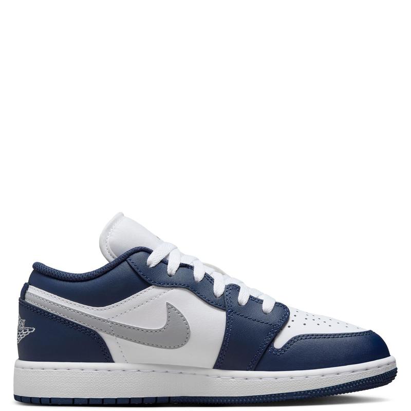 Jordan 1 Low White Wolf Grey-Midnight Navy (553560 141)