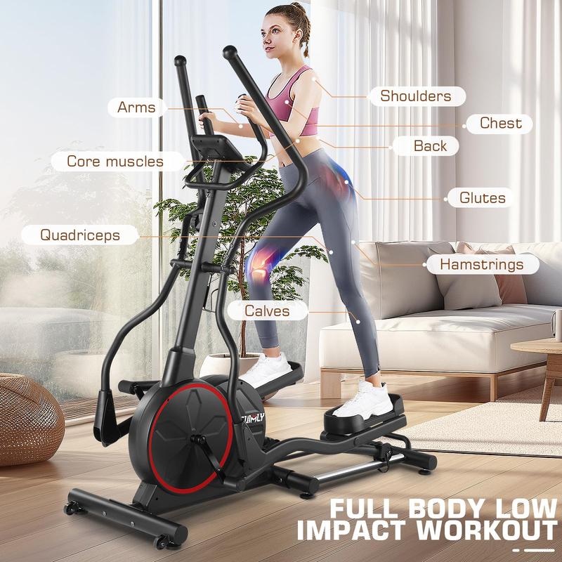 Elliptical Machine, Elliptical Machines for Home Use with Hyper-Quiet Front Driving System, Home Exercise Equipment for Cardio Training,Home Fitness Stepper Machine Max 400LBS