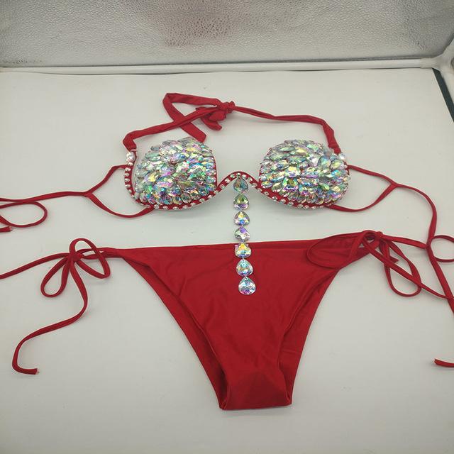 2020 venus vacation new tassels bikini set rhinestone swimwear diamond swimsuit bandage bathing suit bling stones beachwear