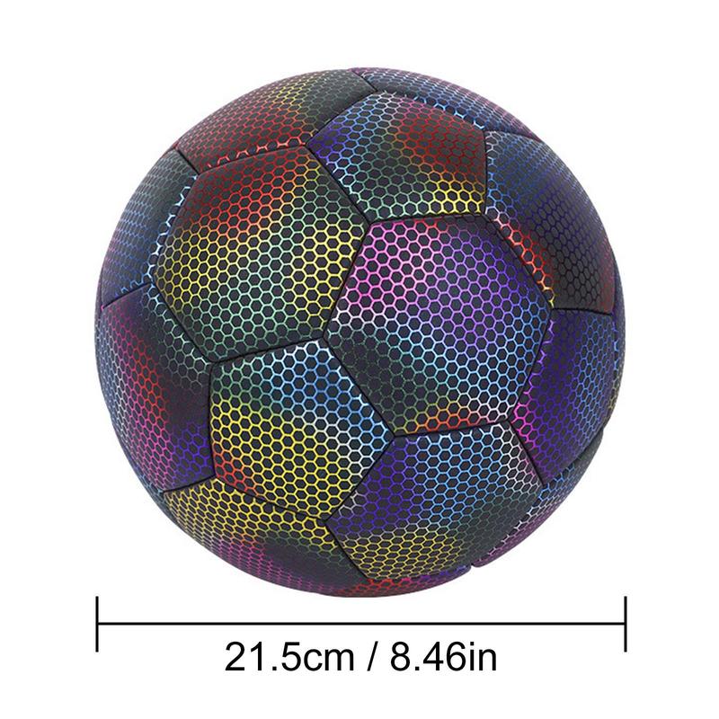 Reflective Soccer Ball, 1 Count Night Glowing Light Up Camera Flash Soccer Ball for Indoor Outdoor Soccer Training, Football Accessories