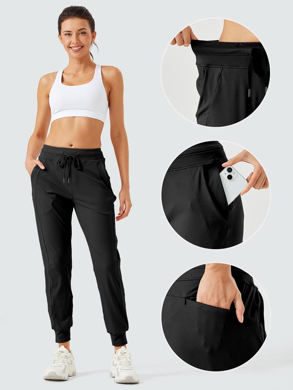 Women's Joggers Pants with Zipper Pockets High Waisted Athletic Tapered Sweatpants for Women Workout Lounge