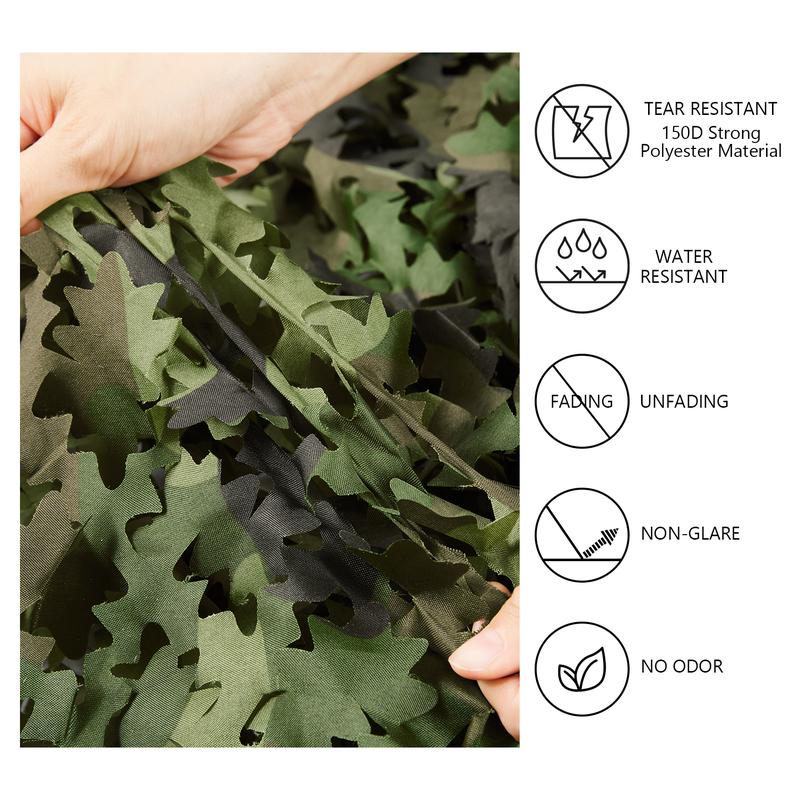 BASSDASH Camo Netting with Back Meshing Camouflage Mesh Water Resistant for Hunting Blind Theme Decoration Sunshade Cover