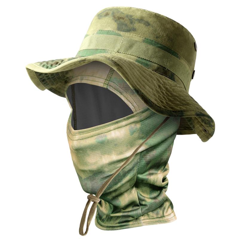 Outdoor Balaclava Mask, Wide Brim Bucket Hats and Face Mask Set, Breathable Sun-resistant Hat for Cycling, Fishing, Hiking, Sports & Outdoor Accessories